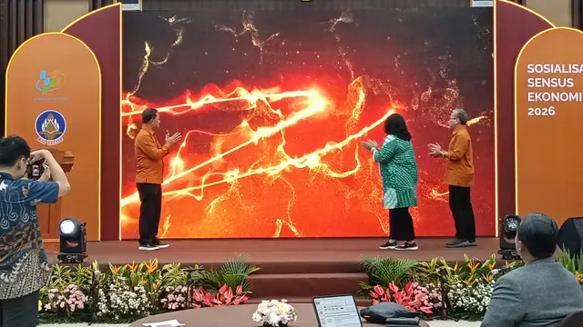 Sekretaris Utama BPS Zulkipli dalam  Kick-Off Publisitas Sensus Ekonomi 2026 (SE2026) di Kantor Pusat BPS, Jakarta Rabu (25/2/2026). (Liputan6.com/Maulandy)