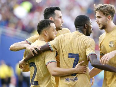 Barcelona dan Juventus harus puas bermain imbang pada laga pramusim bertajuk Soccer Championship Tour, Rabu, (27/7/2022). (Ron Jenkins/Getty Images/AFP)