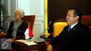 Wakil Ketua DPR RI Taufik Kurniawan (kanan) saat menerima kunjungan Direktur Pelaksana Dana Moneter Internasional (IMF) Christine Lagarde di Senayan, Jakarta, Selasa (2/9/2015). Kedatangan IMF untuk membahas kerjasama dengan BI.(Liputan6.com/Helmi Afandi)