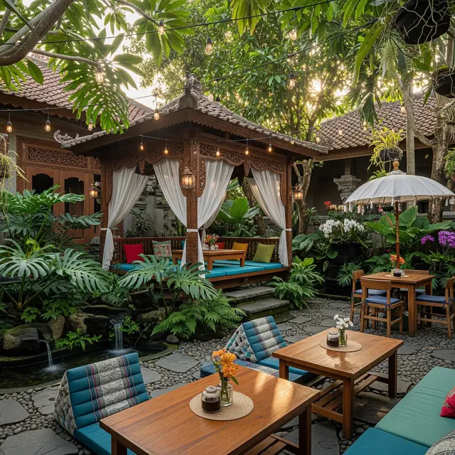 Desain Cafe Outdoor Halaman Rumah