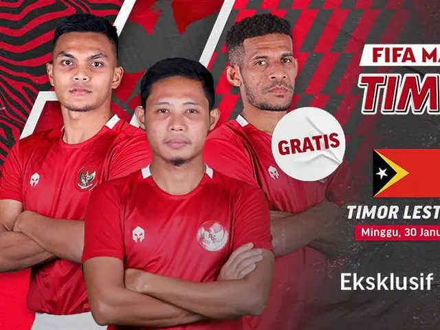 Jadwal Leg ke-2 FIFA Matchday Timnas Indonesia Vs Timor Leste Minggu, 30/1/2022. Sumber foto : Vidio