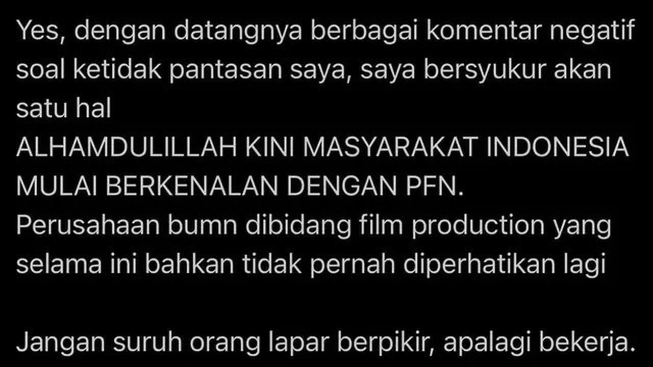 Ifan Seventeen Klarifikasi Tudingan Dapat Jabatan Dirut PFN dari Hasil Menjilat Penguasa