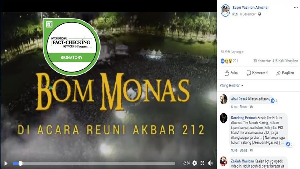 [Cek Fakta] Reuni 212 Diteror Ledakan Bom?