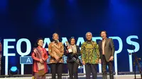 Perjuangkan kesetaraan gender, Co-Chair G20 Empower Rinawati Prihatiningsih meraih CEO Achievement Award 2022. (Liputan6.com/Pramita Tristiawati)