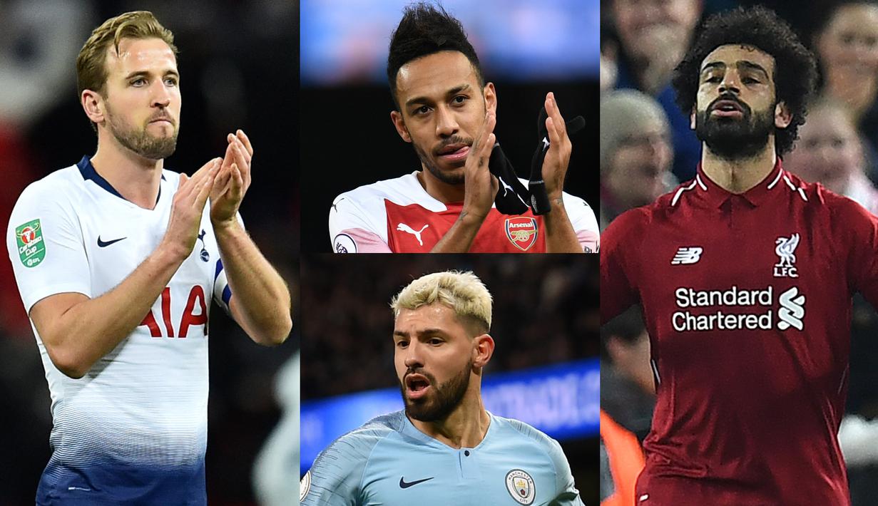 Mohamed Salah gagal menyarangkan satu gol pun ke gawang Manchester United pada laga lanjutan Premier League. Namun penyeranng Mesir tersebut masih nyaman di puncak daftar pencetak gol terbanyak Premier League. (Kolase Foto AFP)