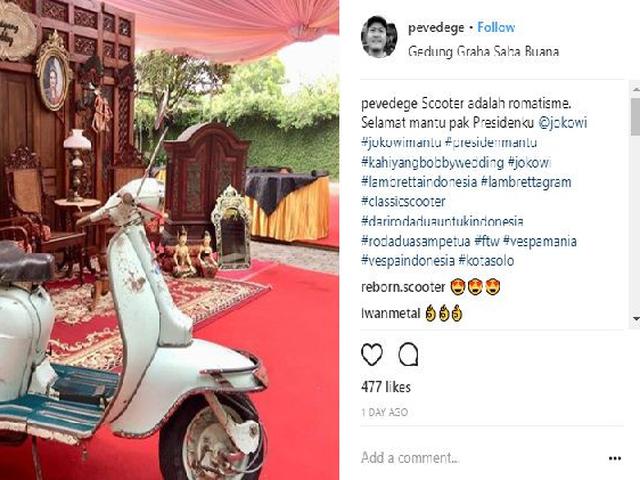 Keren Ada Lambretta Tua Mejeng Di Pernikahan Kahiyang Bobby Otomotif Liputan6 Com