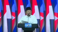 Ketua Umum (Ketum) Partai Gerindra Prabowo Subianto saat menghadiri acara deklarasi capres Partai Demokrat di JCC, Senayan, Jakarta, Kamis (21/9/2023). (Dok. Tangkapan Layar Youtube Partai Demokrat)