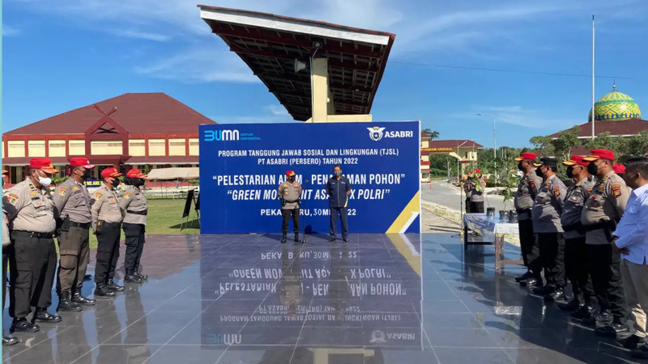 ASABRI berkolaborasi dengan Polda Riau dan SPN Polda Riau, untuk pelestarian alam dalam bentuk Penanaman Pohon