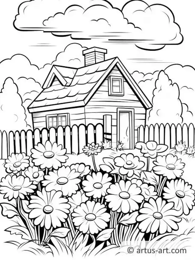 Gambar Rumah Hitam Putih yang Simpel dan Gampang Dibuat untuk Anak Sekolah