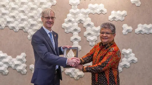 Staf Ahli Bidang Konektivitas, Pengembangan Jasa, dan Sumber Daya Alam Kementerian Koordinator Bidang Perekonomian Dida Gardera, menerima kunjungan Wakil Menteri Luar Negeri Norwegia Erling Rimestad beserta delegasi pada Rabu (15/3/2023).