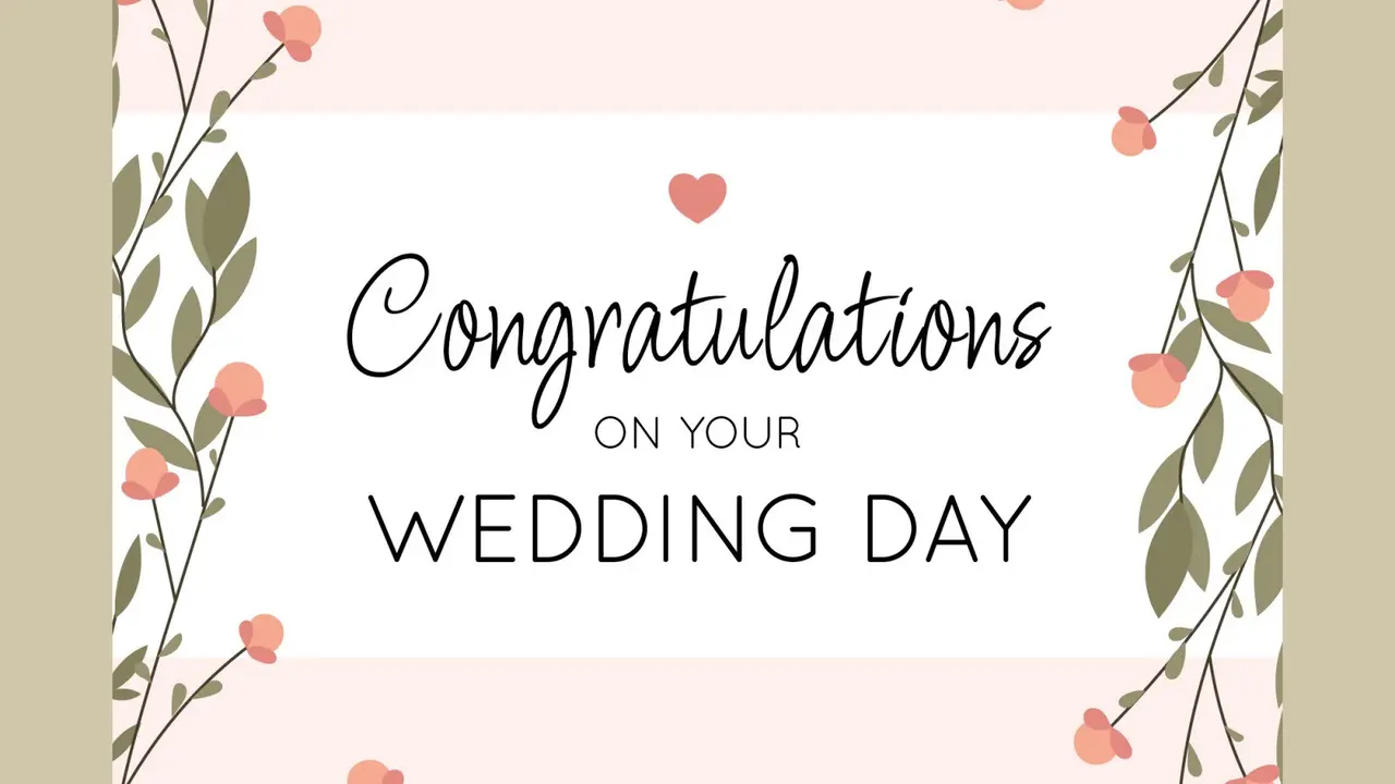 Ilustrasi ucapan pernikahan, happy wedding