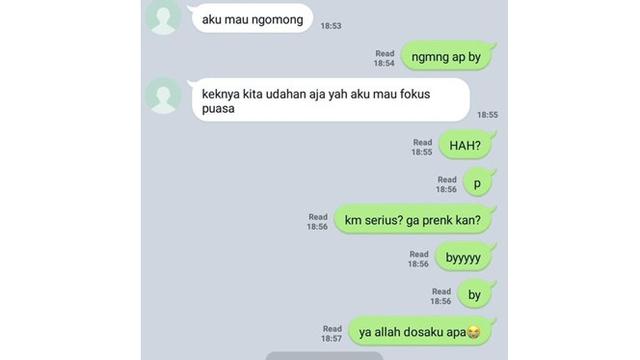 6 Chat Pacar Minta Putus Pakai Alasan Mau Fokus Ini Kocak