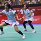 Ganda putri Indonesia Febriana Dwipuji Kusuma/Amalia Cahaya Pratiwi&nbsp;kalah dari Pearly Tan/Thinaah Muralitharan asal Malaysia. Ana/Tiwi kalah 14-21 dan 13-21 pada laga&nbsp;perempat final Hong Kong Open 2024 di Hong Kong Coliseum, Jumat, 13 September. (foto: PP PBSI)