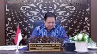 Menteri Perekonomian Airlangga Hartarto selaku Ketua Komite Penanganan Covid-19 dan Pemulihan Ekonomi Nasional (KPCPEN).