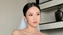 Inilah potret gaun serba putih yang dikenakan Shanju saat melakukan pemberkatan. Didesain oleh Elsie Chrysila Atelier, bunga di atas gaun terlihat eksklusif. Lain daripada yang lain, gaun pernikahan Shanju banir pujian. (Liputan6.com/IG/@tirzavania)