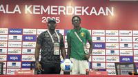 N’Djicaura Raymond Bomba (kanan) berstatus top scorer Piala Kemerdekaan 2025 usai mengantarkan Timnas Mali U-17 menjadi juara. (Piala Kemerdekaan 2025)