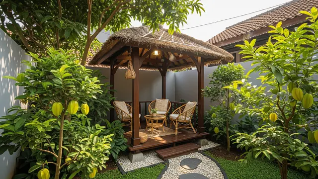 Model Gazebo Sederhana untuk Kebun Buah di Lahan Terbatas (AI Generated)