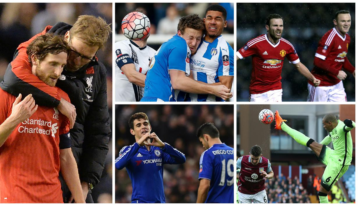 Piala FA Inggris sudah menyelesaikan pertandingan putaran keempat minggu lalu. Inilah 10 foto terbaik pilihan Bola.com. (AFP-Reuters)