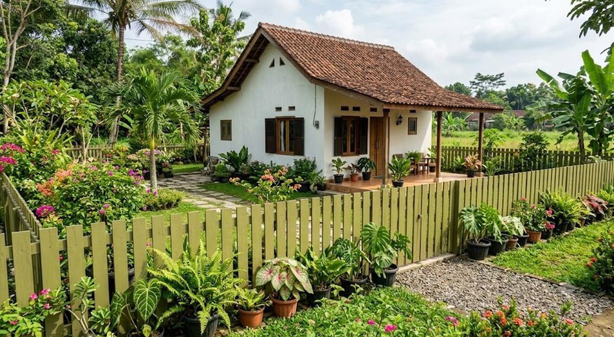 Warna Cat Pagar yang Cocok untuk Rumah Minimalis Kampung (AI Generated)