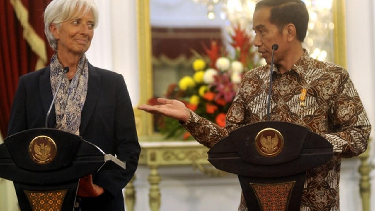 Keakraban Jokowi dan petinggi IMF saat bertemu di Istana