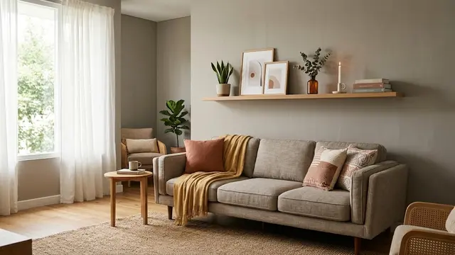 Model Rak Tipis untuk Dinding Belakang Sofa
