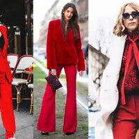 Style dengan pakaian serba merah. (via; pinterest)