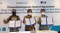 Penandatanganan Head of Agreement - Keja Sama Sinergis BUMN Rantai Pasokan Batu Bara untuk Meningkatkan Ketahanan Ketenagalistrikan Nasional.