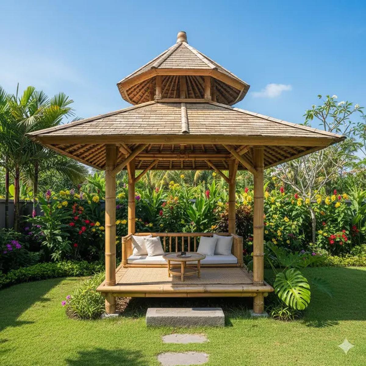 7 Desain Teras Rumah Tropis Bahan Bambu ala Vila Bali, Serasa Liburan Setiap Hari