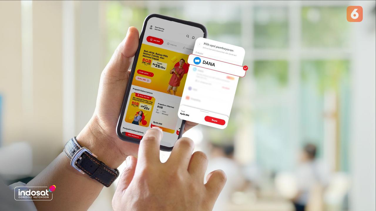 Pembelian eSIM IM3 dengan aplikasi DANA
