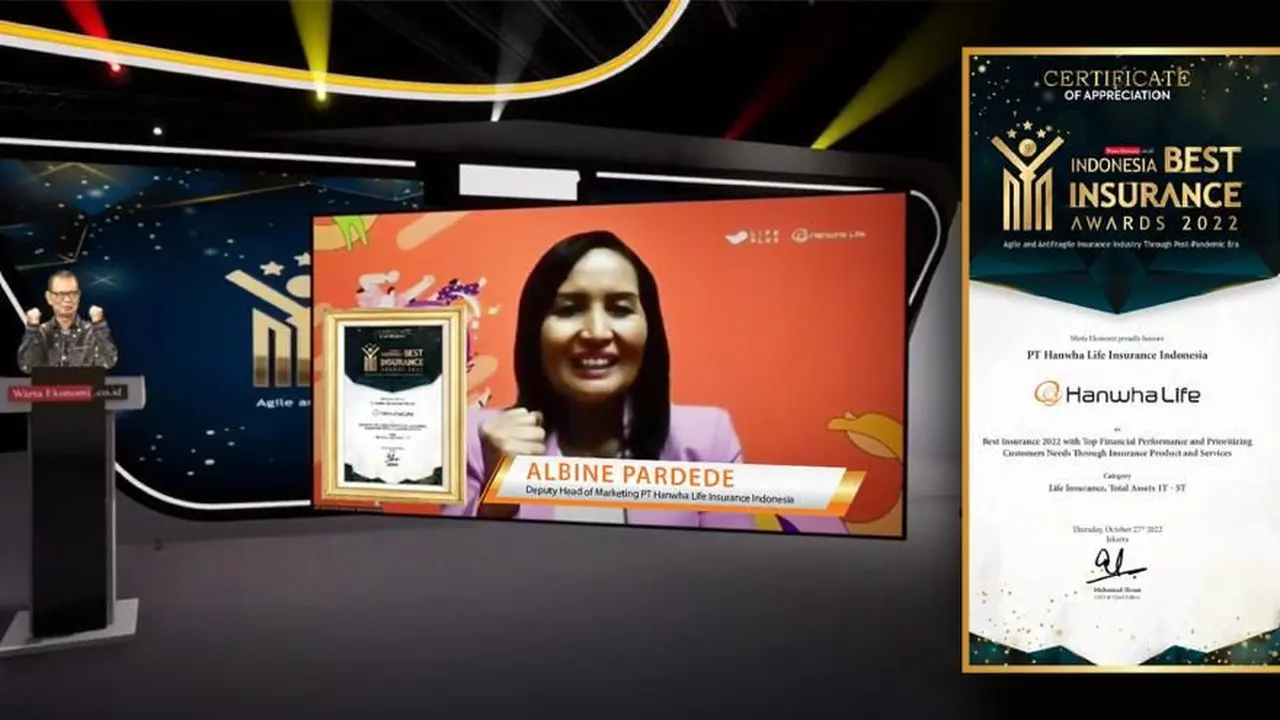 PT Hanwha Life Insurance Indonesia meraih penghargaan Warta Ekonomi Indonesia Best Insurance Awards 2022 pada 27 Oktober 2022.