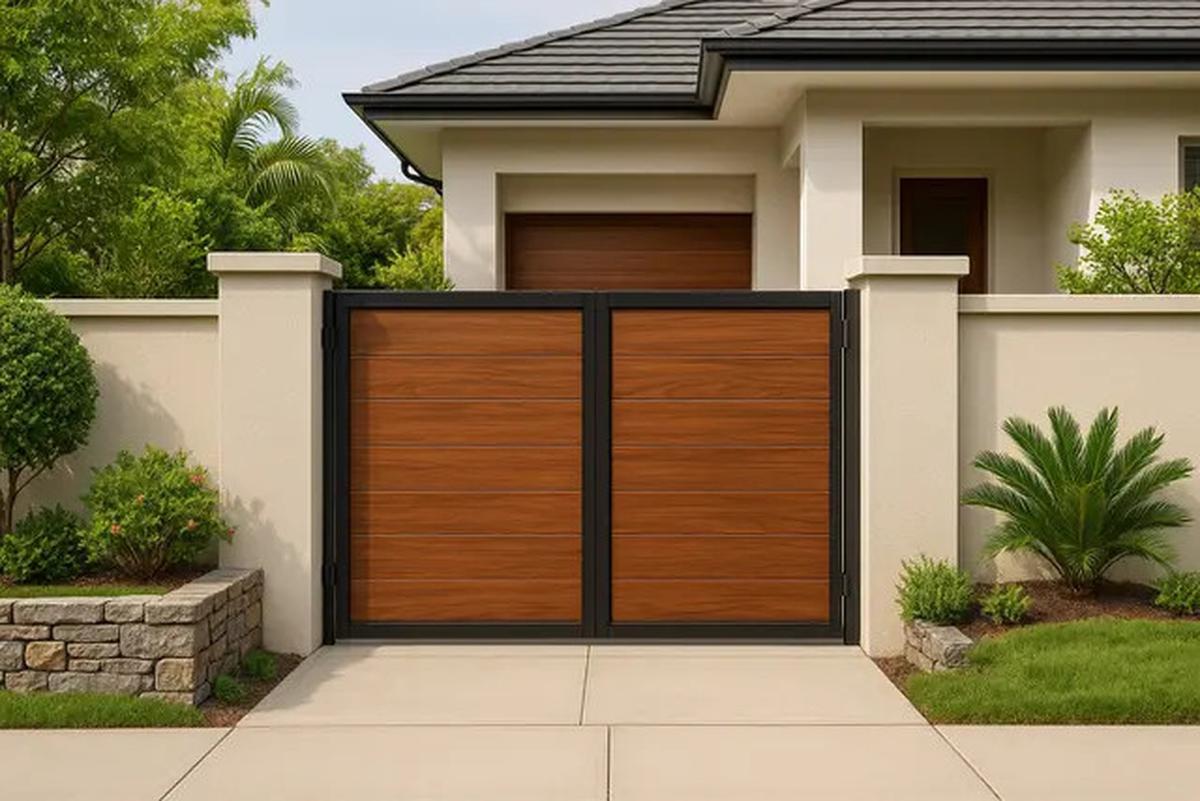 7 Inspirasi Pagar Setengah Tembok Pintu Besi, Desain Kokoh tapi Tetap Elegan