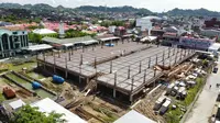 Proyek pembangunan Pasar Tempe mangkrak (Liputan6.com/Fauzan)