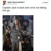 Johnny Depp dalam film Prates of Caribbean 5. Foto: Twitter