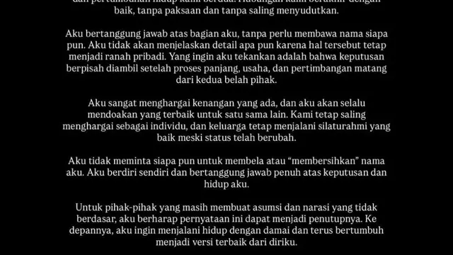 Azizah Salsha membuat unggahan klarifikasi di Instagram (Ig.azizahsalsha_)