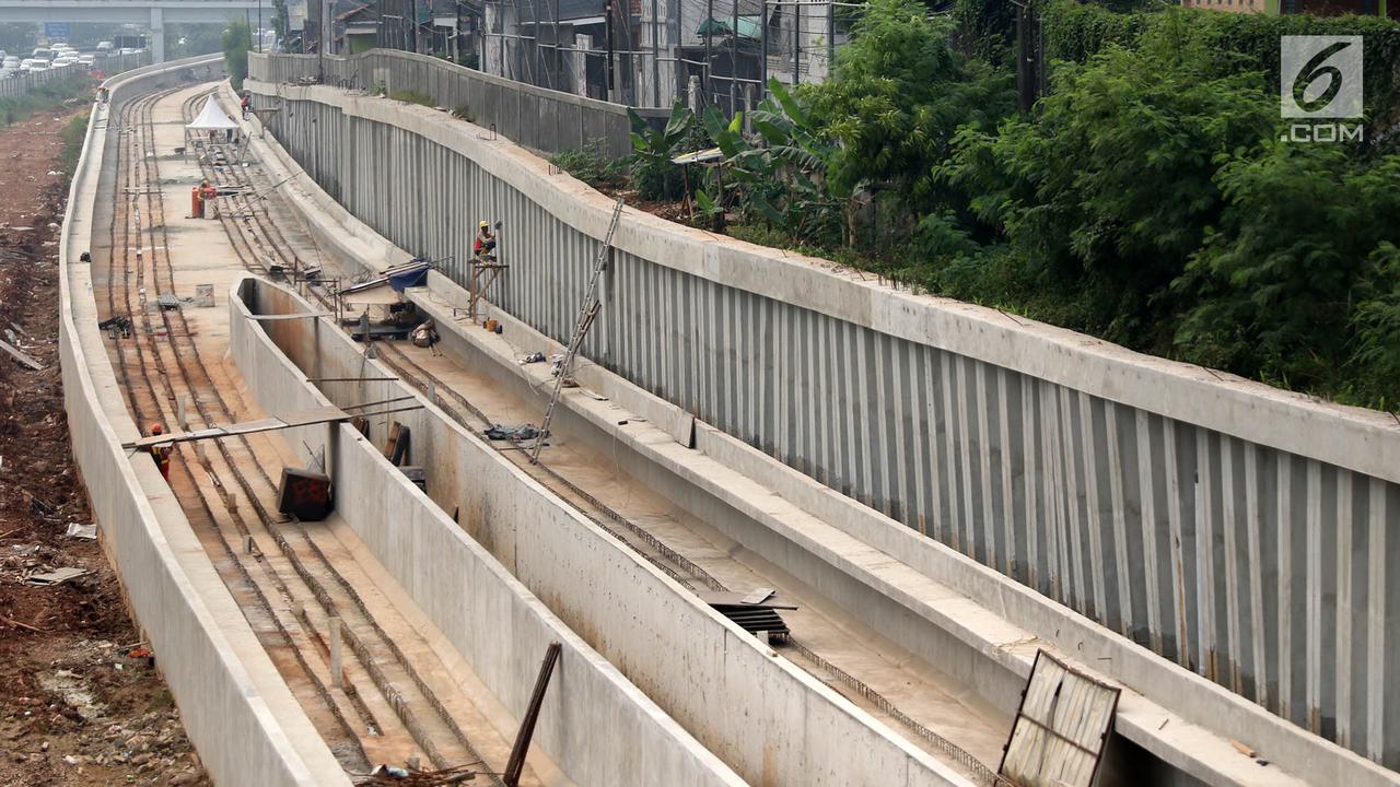 Diuji Coba Tahun Depan, Begini Penampakan Jalur LRT Jakarta