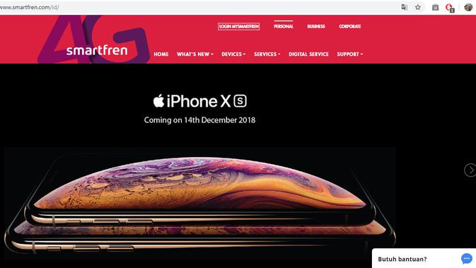 Smartfren bakal menghadirkan iPhone XS, XS Max, dan XR pada 14 Desember 2018 (Foto: Screenshot Smartfren)
