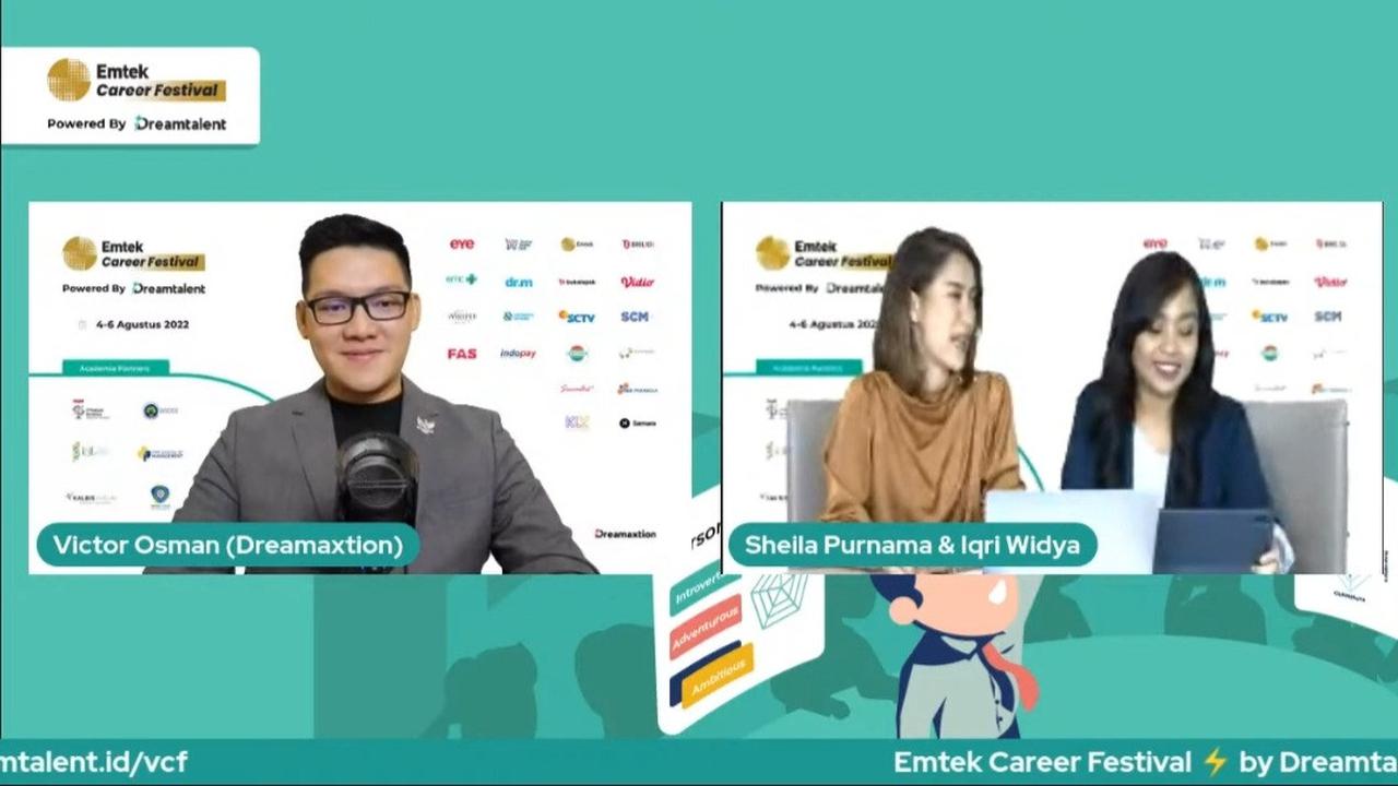 CEO Dreamaxtion Victor Osman dalam rangkaian Emtek Career Festival, Sabtu (6/8/2022)