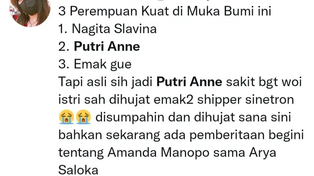 Cuitan seputar Putri Anne. (Foto: Dok. Twitter Indonesia)