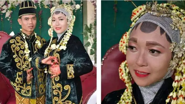7 Potret Pengantin dengan Riasan Unik