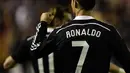 Ronaldo merayakan gol pertama Madrid ke gawang Rayo Vallecano (AFP)
