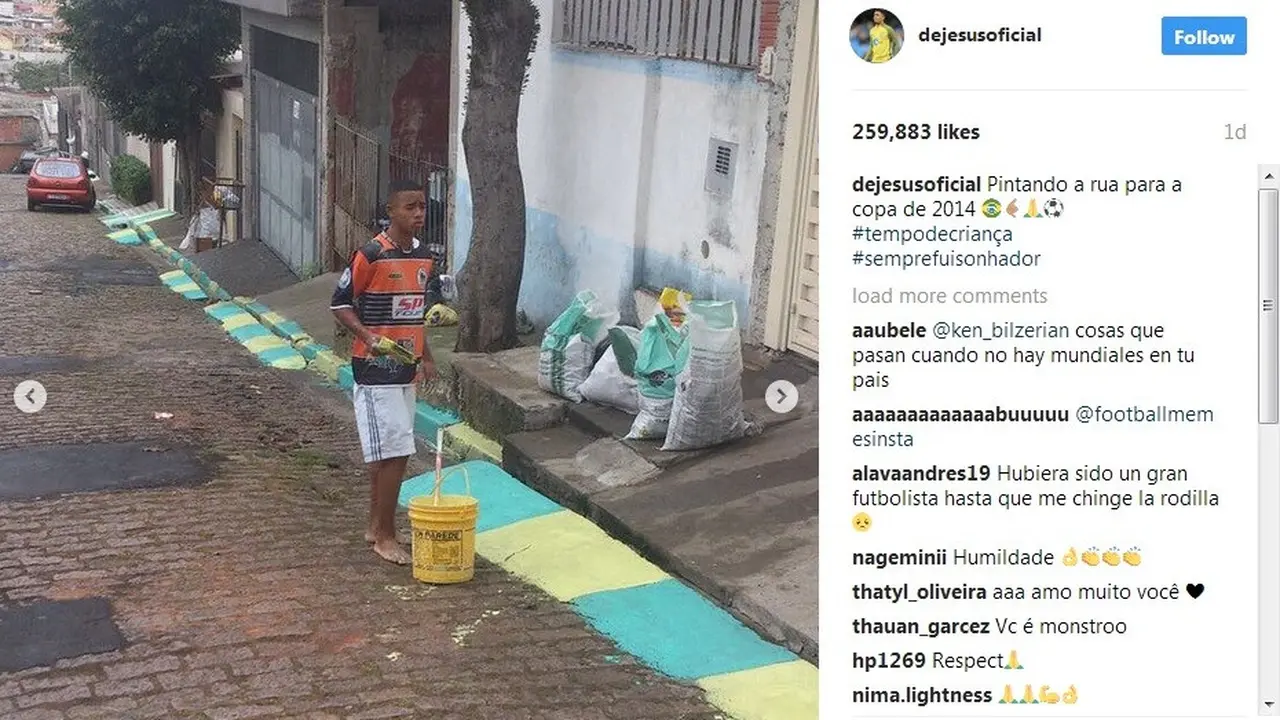 Gabriel Jesus saat masih remaja di Piala Dunia 2014