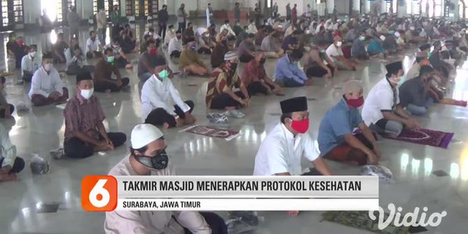 VIDEO: Masjid Al Akbar Terapkan Protokol Kesehatan Saat Gelar Salat Jumat pada 15 Mei