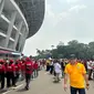 Hampir 90 ribu umat Katolik memadati Stadion Utama Gelora Bung Karno (GBK) untuk mengikuti Misa Akbar bersama Paus Fransiskus, Kamis (5/9/2024). (Liputan6.com/Benedikta Miranti)