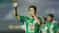 Irkham Mila menjelma menjadi sosok penghancur kebahagiaan Persija Jakarta setelah mencetak gol penyeimbang untuk PSS Sleman di BRI Liga 1 2021/2022. (Bola.com/M Iqbal Ichsan)