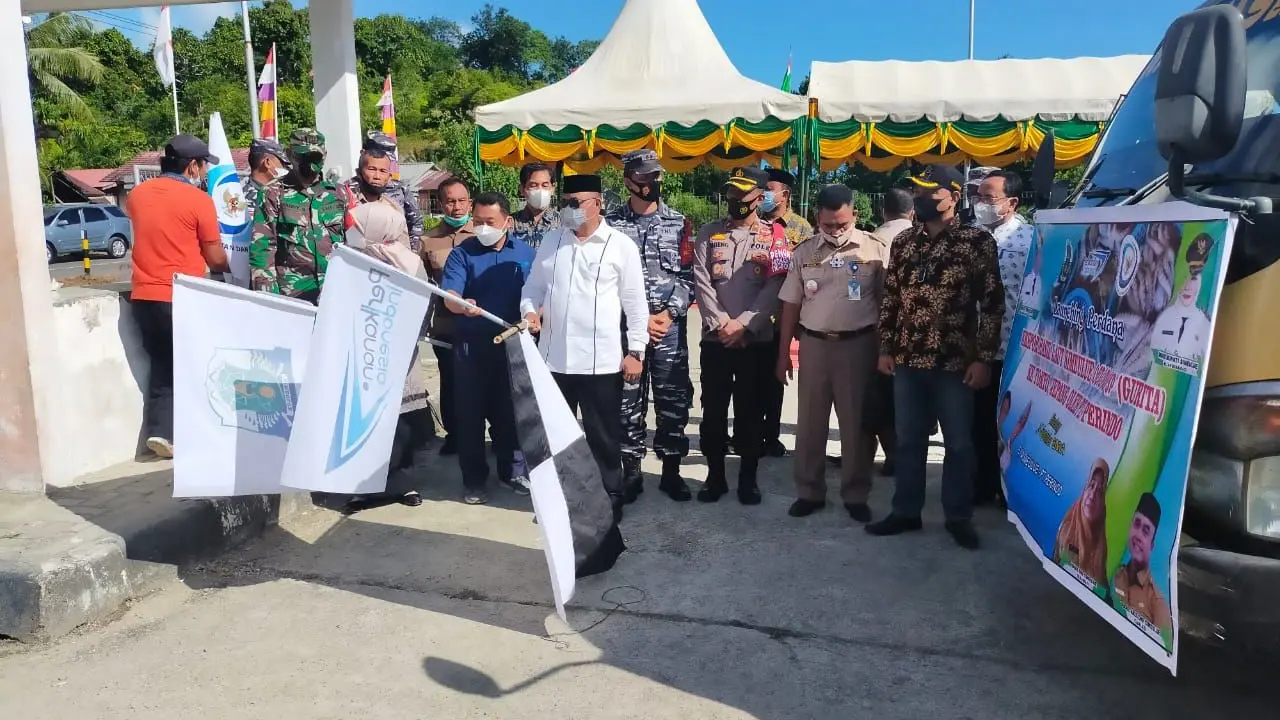 Kepala Badan Karantina Ikan, Pengendalian Mutu dan Keamanan Hasil Perikanan (BKIPM) Kementerian Kelautan dan Perikanan (KKP) Rina saat pelepasan ekspor di Bumi Serambi Mekkah, Jumat (24/9/2021). (Dok KKP)