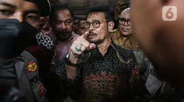 Mantan Menteri Pertanian Syahrul Yasin Limpo (SYL) usai mengikuti sidang pembacaan putusan di Pengadilan Tindak Pidana Korupsi (Tipikor) Jakarta, Kamis (11/7/2024). (Liputan6.com/Angga Yuniar)