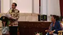 Presiden Joko Widodo memberikan pengarahan dalam Rapat Koordinasi Nasional Satgas 115 di Jakarta, Rabu (29/6). Jokowi mengapresiasi tugas Satgas 115 dalam menumpas illegal fishing di perairan Indonesia. (Liputan6.com/Faizal Fanani)