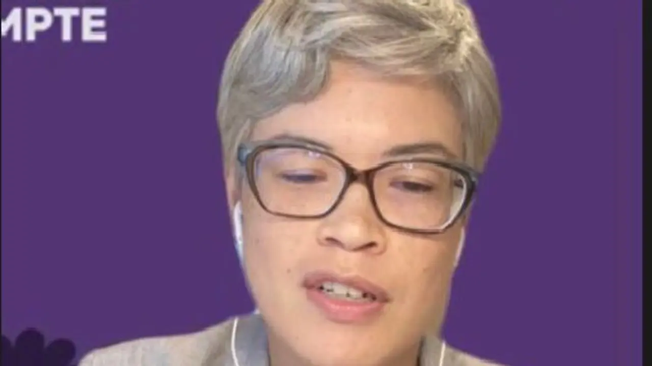 Vicky Singmin, Kuasa Usaha, Perutusan Kanada untuk ASEAN saat menyampaikan kata sambutan pada Konferensi Pers 'Hari Perempuan Sedunia 2022'. (Video Screen Grab)