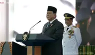 Sambutan Presiden Prabowo Subianto usai memimpin pelantikan kepala wilayah di Istana Kepresidenan Jakarta, Kamis (20/2/2025). (Tangkapan Layar YouTube Sekretariat Presiden)
