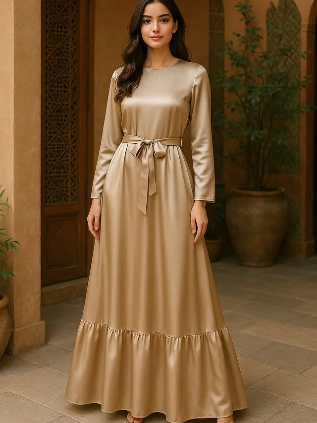 Model Gamis Armani Sutra Mewah untuk Acara Formal